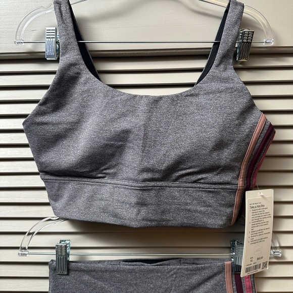 Lululemon Take A Hint Bra B/C Cup Heathered Black sz10 #0056 - Picture 2 of 4